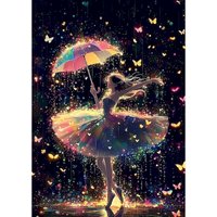 DIY Pictures By Number Glowing Ballerina Girl Drawing On Canvas Painting By Numbers Butterflies Hand Painted Picture Home Decor