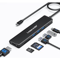 Lemorele 7-in-1 USB HUB to HDMI 4K@30Hz Dual Display USB 3.0 adaptateur With SD TF PD 100W Docking Station for Window Mac Hub