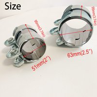 2"/2.5" Car Stainless Steel Clamp Turbine Exhaust Pipe Clamp Tail Throat Clamp Connector Sleeve Clamp Downpipes Catback Systems