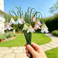10pcs Garden Ground Stake With Lily Pendant Outdoor Landscape Decor For Flower Pot Potted Plant Yard Ornament Waterproof