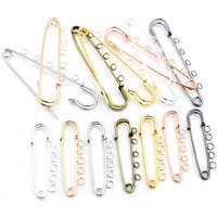5pcs/lot Safety Pins Brooch Blank Base Brooch Pins 50/80/90mm Pins 3/5 Rings Jewelry Pin for Jewelry Making Supplies Accessorie