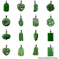 Green Natural Jade Pendant Jasper Necklace Real Jewellery Carved Gemstone Lucky Charm Amulet Fashion Luxury Gifts for Women Men