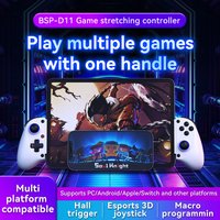 BSP D11 Wireless Stretchable Gaming Controller for Switch/PC/Android/iOS Hall Trigger Dual Vibration Gamepads with TURBO