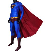 Halloween Masquerade Party Bodysuit Adult Super Hero Returns Clark Kent Jumpsuit Cosplay Costume
