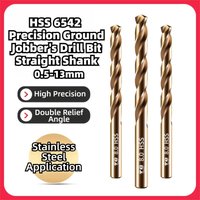 TG HSS6542 Precision Ground High Hardness Twist Drill Bits for Steel&Stainless Straight Shank 0.5-13mm for Metalworking Tool