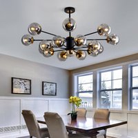 Modern Nordic Chandelier Glass Globe LED Pendant Light Black Gold Ceiling for Living Room Kitchen Dining Indoor Lighting Decor