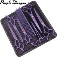 Hundepflegeschere Lila Drache Edelstahl Gerade Schere Friseur Gebogene Schere Haustier Dünnschere Chunker Z3102