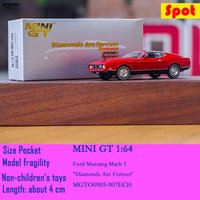 MINIGT 905 1:64 Ford Mustang Mach 1 007 James Bond Alloy Car Model Simulation Desk Ornament Vehicle Toy