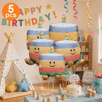 5 Matte Vertical Cake Balloons, Party Balloons, Birthday Balloons, Party Decorations, Suitable for Birthday Parties, Mother's Day, Anniversaries, Weddings, Parties, Birthday Gifts