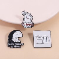 Funny Line stick figure Enamel Pins Sir, forgive your foolishness customization Brooches Badges Clothes Jewelry Gift for Friends