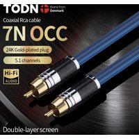 TODN HIFI 7N OCC Male to Male 75Ω Premium SPDIF RCA Coaxial Cable for CD DVD Digital TV