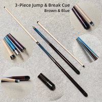 3-Section Jump & Break Pool Cue with 14mm Crystal Tip - Perfect for Explosive Shots & Effortless Jumps, Ideal Gift for Holidays