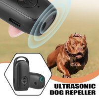 Ultrasonic Dog Repeller Portable Anti Bark Deterrent USB Rechargeable Dog Training Device with LED Light Outdoor Supplies
