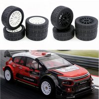 4PCS OD 70mm 1/10 RC Rally Racing Street Tires+Hard Plastic Wheels for On Road Drift Touring Car MJXRC 10304 TT01