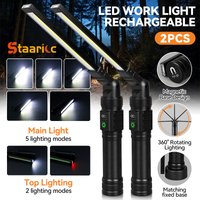 Magnetic Work Light All Aluminum and 1500 High Lumens Rechargeable LED Work Light 7 Mode and 360° Rotation Mechanic Light Recha