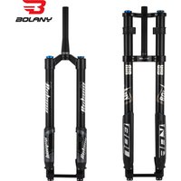 BOLANY Double Shoulder Inverted Bike Fork MTB Fork for Downhill 29inch Boost Fork Thru Axle Travel 140mm Adjustable Damping