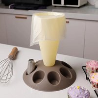 with 8 Slots Nozzles Holder Pipping Bag And Tips Holder Cake Decorating Baking Accessories Tool Stand Holder Plastic