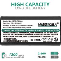 1200mAh Wireless Headset Battery For Sony:BP-HP550-11,MDR-RF860,RF4000,RF970,RF970RK,RF925,RF925RK,RF4000K,RF860RK,RF840,RF850RK