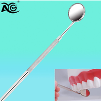 AG 1Pcs Stainless Steel Dental Oral Mirror Eyelash Extension Teeth Whitening Cleaning Tool Makeup Tool Handle Mirror