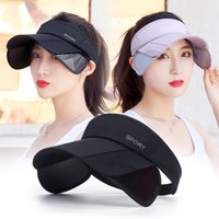 Women's hats with a pull-out brim, summer sun visor, a retractable brim for face protection, a Korean-style large-brim cycling s