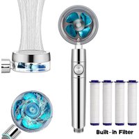 360 Degrees Rotation Turbo Fan Shower Head High Pressure Water Saving Spray Adjustable Showerhead Filters Bathroom Accessories