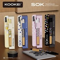 Kawaii KOOKEI Gel Pen Natural Oak Wood Grip 0.5mm ST Nib Fast Dry Black Neutral Pen Smooth Writing Student Stationery Gift