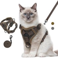 VavoPaw Cat Harness and Leash Set for Walking Adjustable Kitten Vest Harness with Reflective Strip Breathable Mesh Cat Harness
