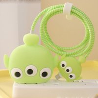 Dsn Toy Story Alien Charger Data Cable Line Protective Cover for IPhone 14 13 12 11 Pro 18/20W USB-C Anime Cute Winding Rope