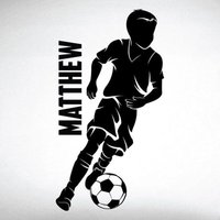 Custom Name Girls and Boy Soccer Dribbling Wall Decal Home Decor Wall Decor Girls Soccer Ladies Dribbling Y1-006