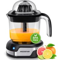 Aigostar Elektrische Zitruspresse, 1,2L Großes Volumen, Saftpresse mit LED-Arbeitslampe und 2 abnehmbaren Kegeln, Zitronenpresse für Orange Zitrone Li