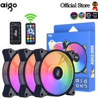 Aigo AR12 120mm pc gamer computer Case Fan RGB 12v Heatsink aura sync Cooler argb Silent controller kit fan cooling ventilador