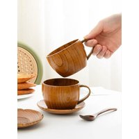 Japanese-Style Retro Cup with Wooden Handle, Coffee Cup, Wooden Tea Cup, Original Wood Handmade Cup, 1 Piece