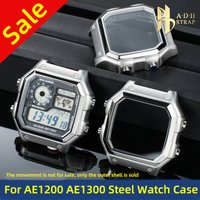 Dla Casio 3299 AE-1200WH etui na zegarek zmodyfikowane AE1200 etui na zegarek ze stali nierdzewnej metalowa obudowa z wodoodpornym pierścieniem czarny srebrny