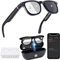 Hganus Neue Verbesserte 800W KI Smart Glasses mit Kamera, 3600 mAh Akku Case, Intelligente Übersetzung, Foto & Video Aufnahme, Sonnenbrille, Kompatibel mit ChatGPT, App, WiFi 4 & BT 5.3