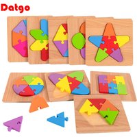 High Quality Wooden Geometric Shapes Early Cognition Puzzles Board Math Game Montessori Baby Learning Educational For Kids Toys