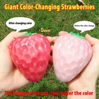 Large Color-Changing Strawberry Stress Ball A Creative Stress-Relief Toy Shaped Like A Realistic Fruit The Perfect Stress Relief