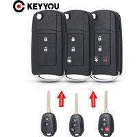 KEYYOU 2/3/4 Buttons Modified Flip Remote Key Shell For Toyota Prius C Corolla Yaris Avensis 2013 2014 2015 2016 2017 2018 Toy43