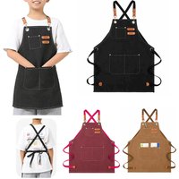 Kid's Apron Set with Pure Cotton and Polyester Blend Pockets for Painting Crafts and Outdoor Activities