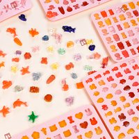 Mini Rabbit Fish Fudge Candy Jelly Mould Mix Fruit Animal Silicone Chocolate Mold Geometric Heart Cake Decor Baking Ice Tray