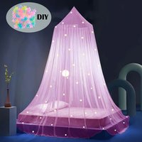 Luminous Dome Mosquito Net Kids Bed Mantle Foldable DIY Stars Sticking Baby Crib Netting Hanging Princess Mosquito Net Bedding