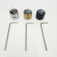 Abalone shell striping with holes Volume tone knob Electric guitar bass knob Metal guitar potentiometer cap Guitar accessories
