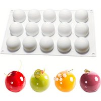 Silicone Mould Ball Chocolate Moulds Ball Diameter 15 Holes Silicone Baking Mould Ball Silicone Mould for Making Dome Mousse