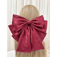 Modische einfarbige Stereo-Haarspange mit Schleife für weibliche Mädchen, Rosendruck, fünf Schichten, übergroße Haarspange, Schleife, Haar-Accessoires