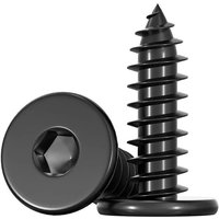Black 304 Stianless Steel M2 M3 M4 Super Ultra Thin Hex Socket Flat Head Screw Self-Tapping Wood Screws Length 4mm to 40mm