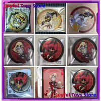 Hazbin Hotel Series Cafe Alastor Lucifer Acrylic Stand Model Figures Badge Pin Cosplay Standing Keychain Small Card Holiday Gift