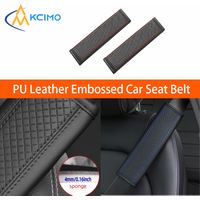 Soft Embossed PU Leather Safety Belt Shoulder Cushion, Pressure Relief Wear Resistant Seat Strap Cover, Universal Auto Interior