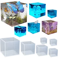 3D Square Silicone Mold Crystal Epoxy Resin Casting Muold for DIY Epoxy Resin Crafts Table Home Decoration Tools