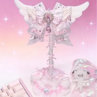 New Cute Angel Wings Headphone Stand Custom Pink Lace Bow Headset Holder Kawaii Desktop Decoration for Gaming Headset Display