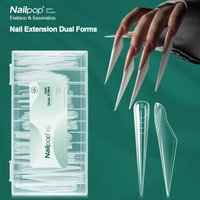 Nailpop Long Stiletto Nails Dual Forms Top Number Markings Multiple Shapes Full Cover Acrylic Nail Manicure 70/140/168 pcs/box