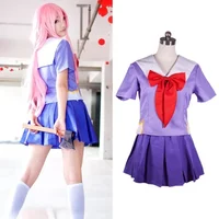 2026 New Arrival Women Halloween Anime Future Diary 2nd Mirai Nikki Yuno Gasai Costume Cosplay
